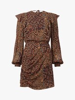 Thumbnail for your product : AllSaints Elodie Halftone Animal Print Dress, Spiced Honey Brown