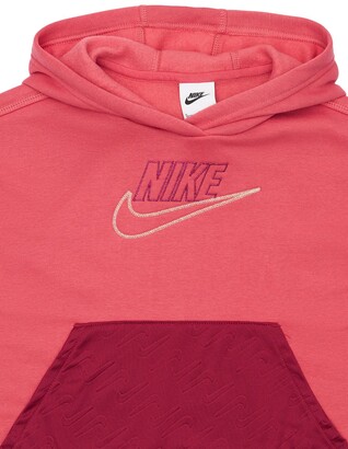 Nike Logo Cotton Blend Cropped Hoodie