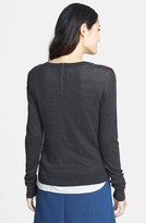 Thumbnail for your product : Halogen Camo Front Zip Back Crewneck Sweater (Regular & Petite)