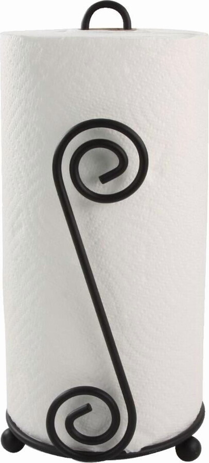 Spectrum Diversified Scroll Paper Towel Holder, Black