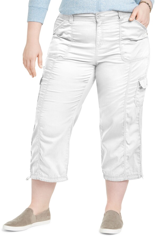 macys plus size white pants