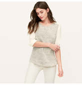 Thumbnail for your product : LOFT Peppered Knit Front Blouse