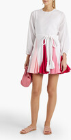 Thumbnail for your product : Rhode Resort Ella fluted color-block cotton mini dress