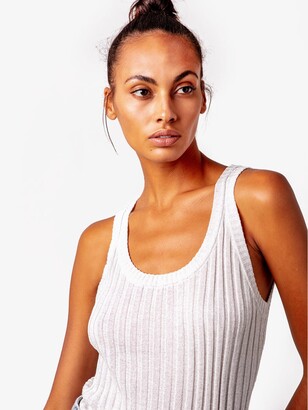 AS by DF - Paparazzi Knit Tank In White & Silver