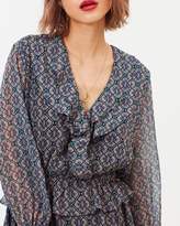 Thumbnail for your product : Maison Scotch Ruffle Details and Elasticated Waist LS Dress