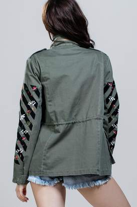 En Creme Embroidered Army Jacket