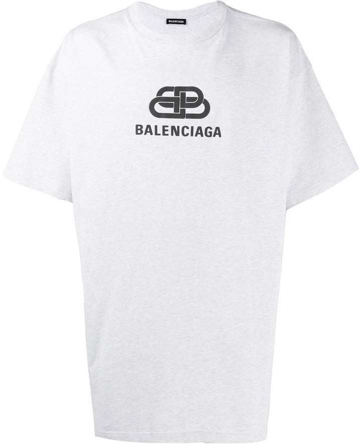 Balenciaga logo print oversized T-shirt - ShopStyle