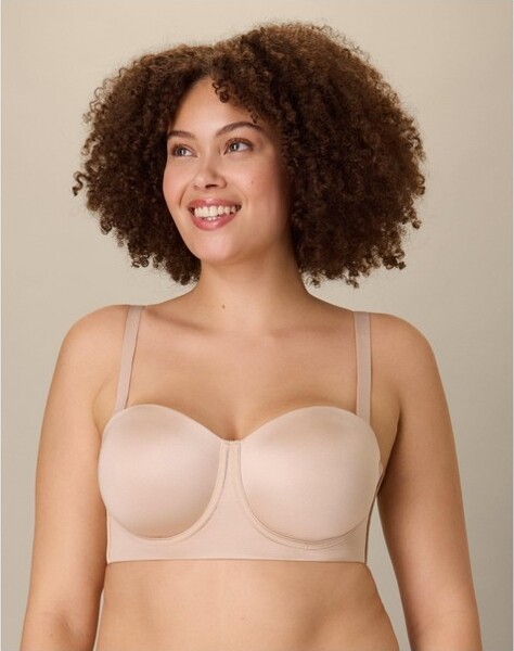 Playtex PlaytexFull-CoverageStraplessBrawithConvertibleStraps,Moisture-WickingAlmond38DWomen's