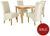 Thumbnail for your product : Evelyn 120-150 Cm Solid Wood Extending Dining Table + 4 Sienna Chairs