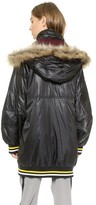 Thumbnail for your product : DKNY x Cara Delevingne Oversized Puffer with Faux Fur Hood