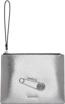Thumbnail for your product : Versus Silver Medium Metallic Safety Pin Pouch