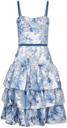 Marchesa Notte Tiered Floral Dress