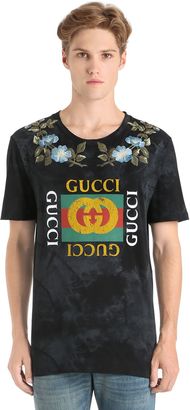 Gucci Cotton Jersey T-Shirt W/ Imitation Print