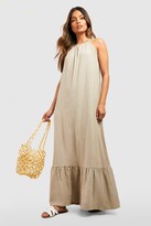 Thumbnail for your product : boohoo Linen Drop Hem Maxi Dress