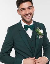 Thumbnail for your product : ASOS DESIGN wedding slim suit jacket in forest green