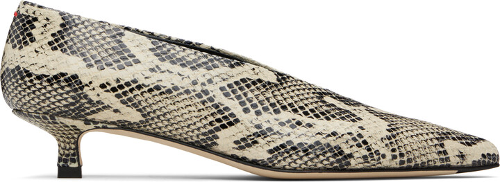 AEYDĒ Beige Clara Pointed-Toe Heels