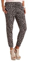Thumbnail for your product : Charlotte Russe Tribal Print Drawstring Jogger Pants