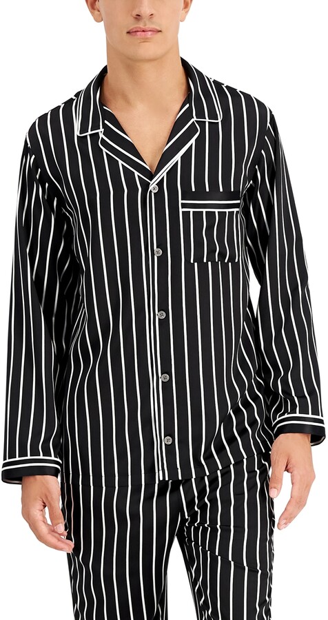 INC International Concepts Men's Stripe Satin Pajama Shirt, Created for  Macy's - ShopStyle