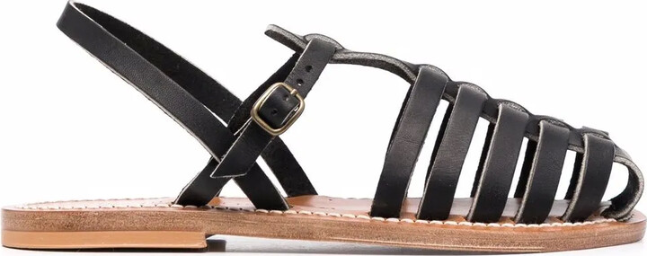 K. Jacques Open-Toe Leather Sandals