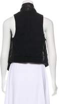Thumbnail for your product : Theory Leather-Accented Open Front Vest