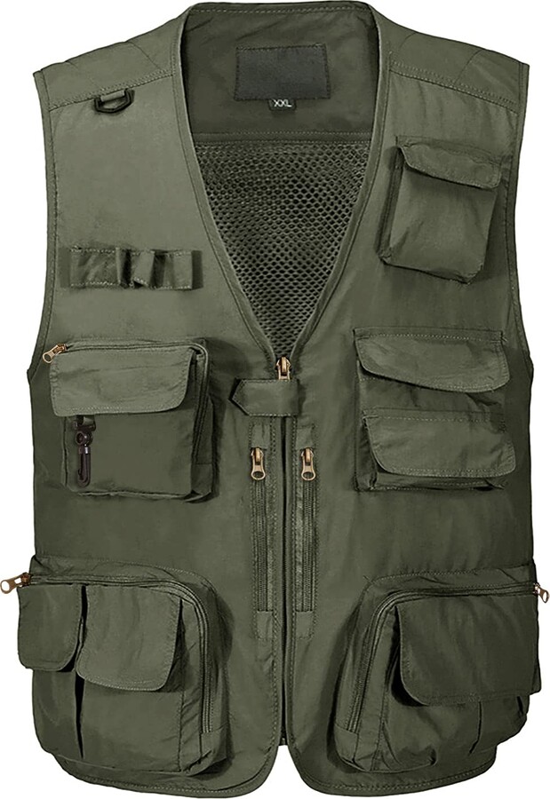 TACVASEN Fishing Vest for Men Muti Pocket Vest Utility Tool Gilet