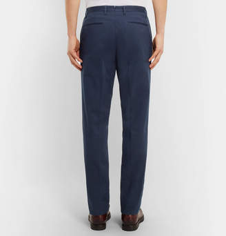 Boglioli Navy Slim-Fit Stretch-Cotton Twill Suit Trousers