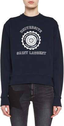 Saint Laurent Crewneck University Emblem Sweatshirt