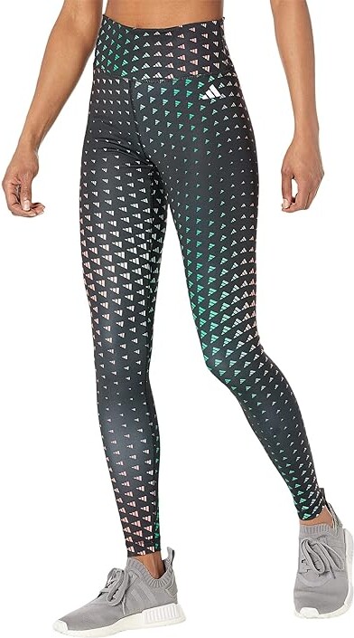 adidas Training Essentials Brand Love High-Waisted Tights (Black/Semi Court  Green) Women's Casual Pants - ShopStyle