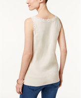 Thumbnail for your product : Karen Scott Petite Scalloped Lace Cotton Tank, Created for Macy's