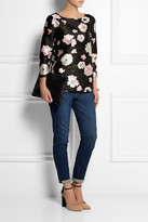 Thumbnail for your product : J.Crew Collection Midnight jersey-paneled wool and silk-blend top