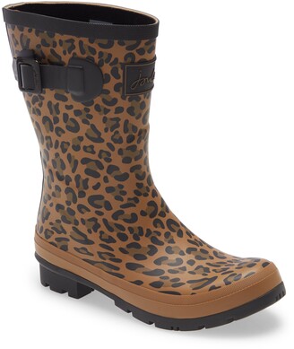 joules leopard rain boots
