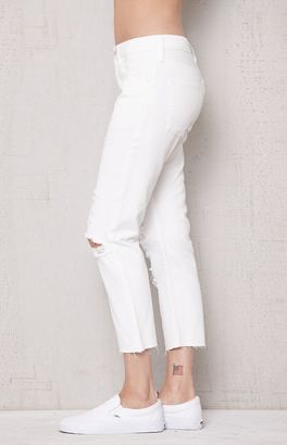 PacSun Ice White Ripped Girlfriend Jeans