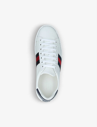 Gucci Women's New Ace logo-embroidered leather trainers