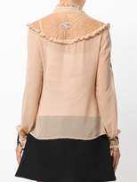 Thumbnail for your product : RED Valentino sheer embroidered fitted blouse