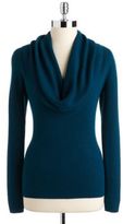 Thumbnail for your product : T Tahari Poplar Draped Cowlneck Ribbed Sweater