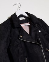 Thumbnail for your product : Only gerry faux suede biker jacket in black