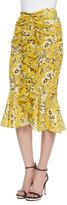 Thumbnail for your product : Zac Posen ZAC Floral-Print Ruffle-Hem Skirt