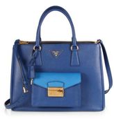 Thumbnail for your product : Prada Saffiano Lux Bicolor Top-Handle Bag