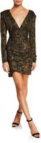 Thumbnail for your product : Alice + Olivia Diaz Plunging V-Neck Draped Long-Sleeve Dress