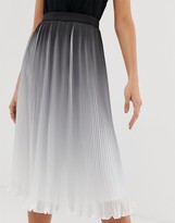 Thumbnail for your product : Chi Chi London pleated color block midi skirt in monochrome dip dye effect
