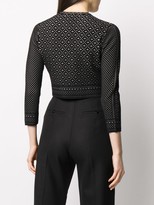 Thumbnail for your product : Paule Ka Cropped Geometric Knit Cardigan