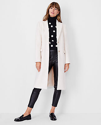 cute & little blog, petite fashion, pink wool coat, blac…
