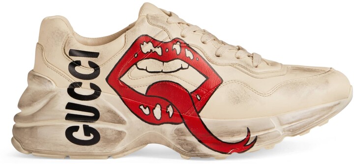 rhyton sneaker with mouth print