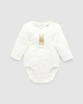 Thumbnail for your product : Purebaby White Longsleeve Rompers - Peekaboo Bunny Bodysuit - Babies - Size 1 YR at The Iconic