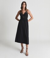 Thumbnail for your product : Reiss Serena - Lace Detailed Midi Dress in Black