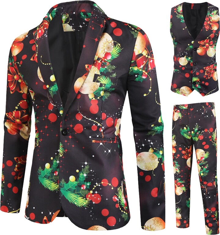 Christmas Suit Christmas Blazer Boys Corduroy Jacket Mens Black