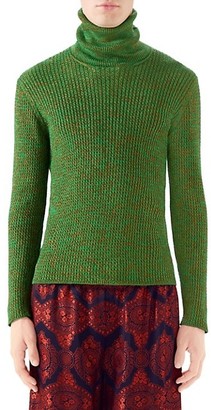 Gucci Lurex Cableknit Turtleneck Sweater