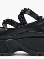 Thumbnail for your product : Simone Rocha Crystal-embellished Leather Ballet Flatform Shoes - Black
