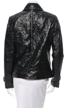 Dolce & Gabbana Coated Leather-Trimmed Jacket w/ Tags