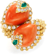 Thumbnail for your product : David Webb FD Gallery One-Of-A-Kind Gold Coral Emerald and Diamond Ring